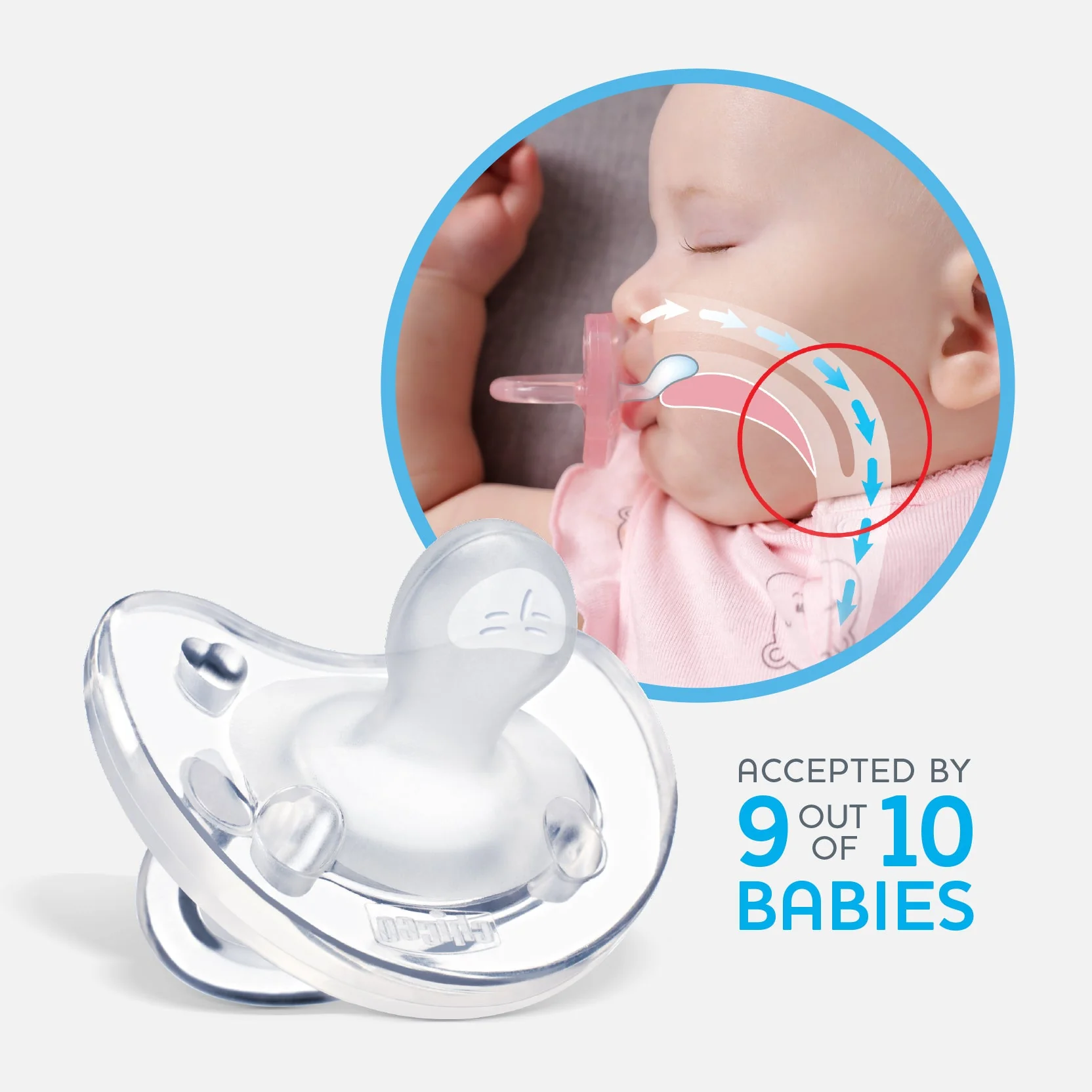 Chicco PhysioForma Silicone One-Piece Orthodontic Pacifier 0-6m 4pk - Image 4