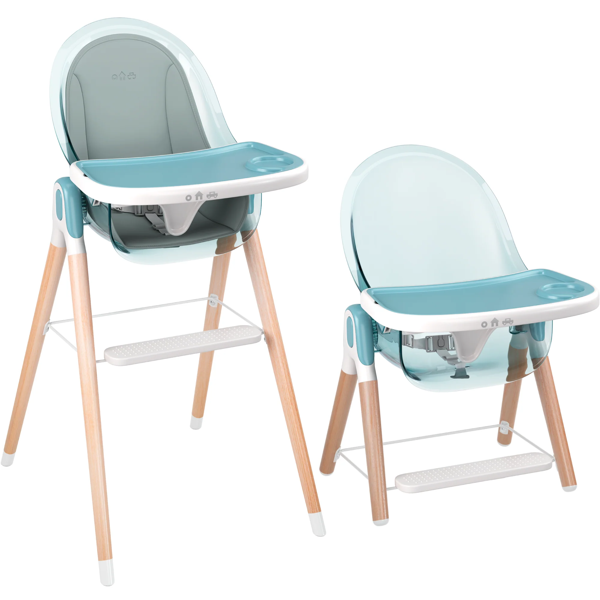 Children of Design Classic Non-Reclinable High Chair with Removable Seat Cushion - Image 12