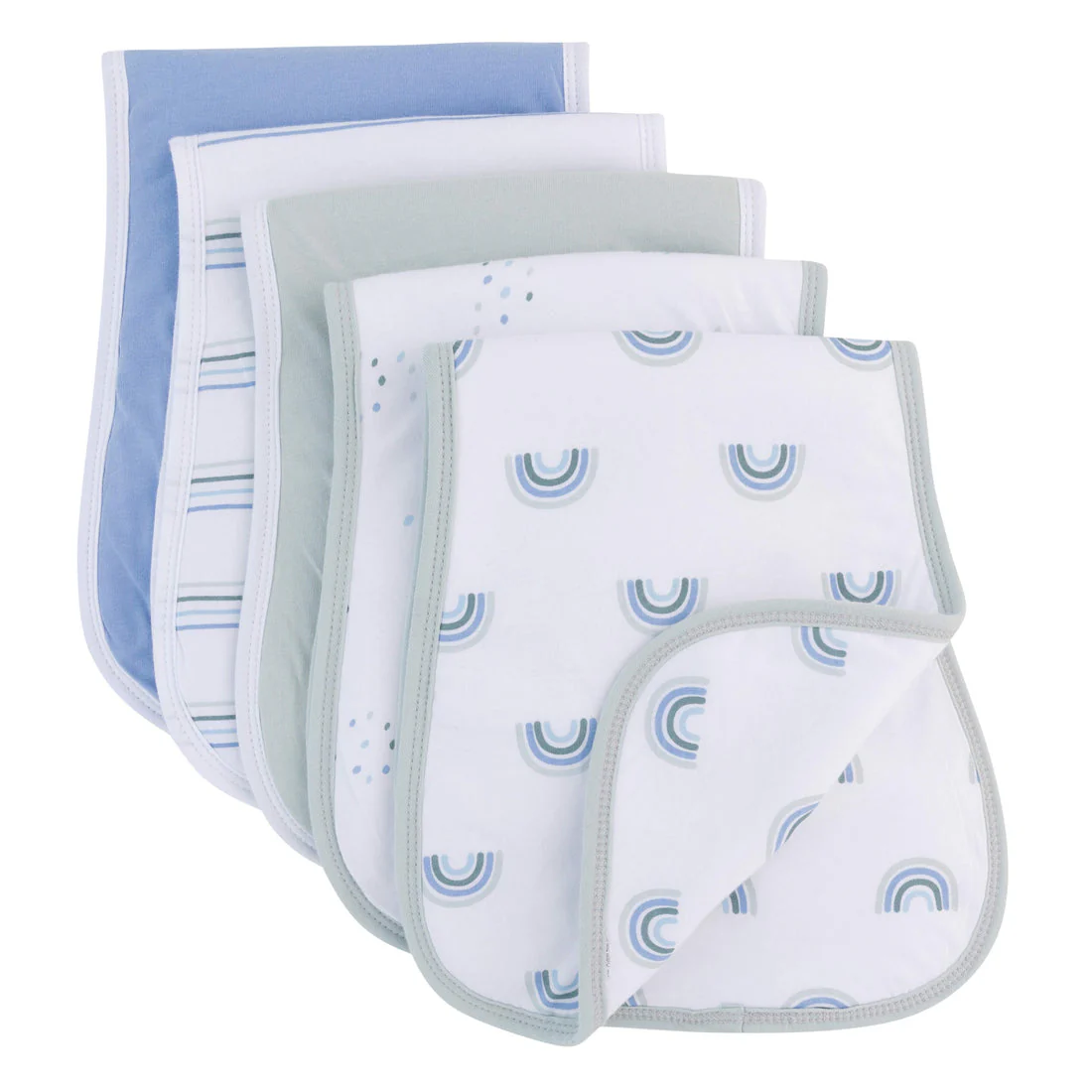 Ely's & Co. Contoured Jersey Cotton Burp Cloths - 5 Pack - Image 2