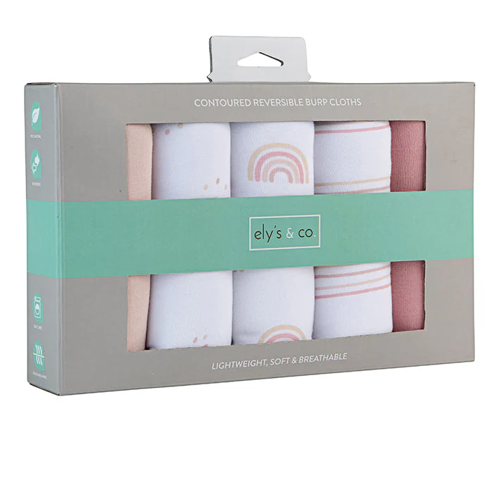 Ely's & Co. Contoured Jersey Cotton Burp Cloths - 5 Pack - Image 7