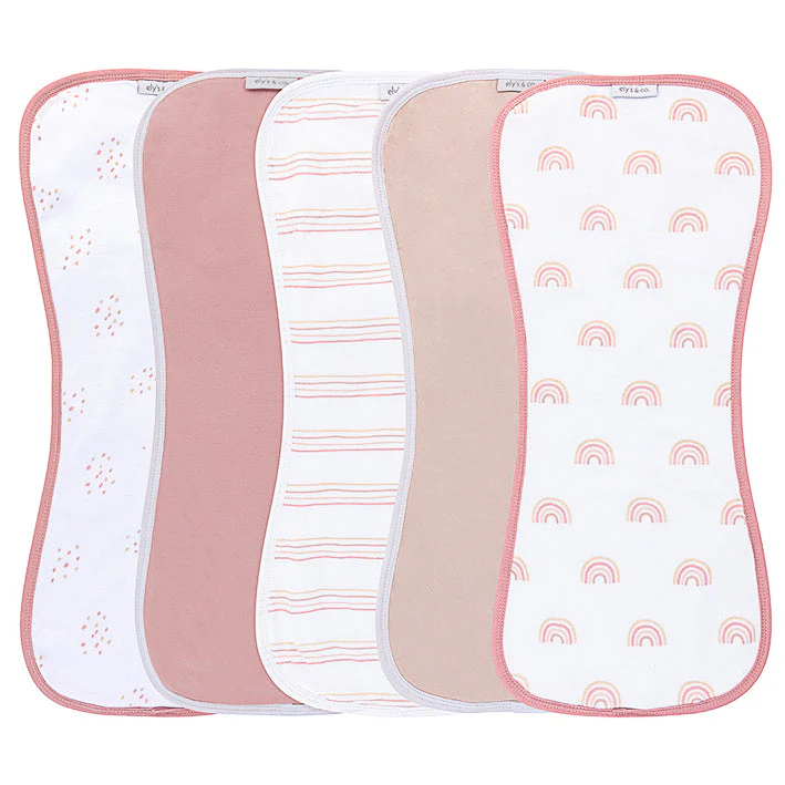 Ely's & Co. Contoured Jersey Cotton Burp Cloths - 5 Pack - Image 8