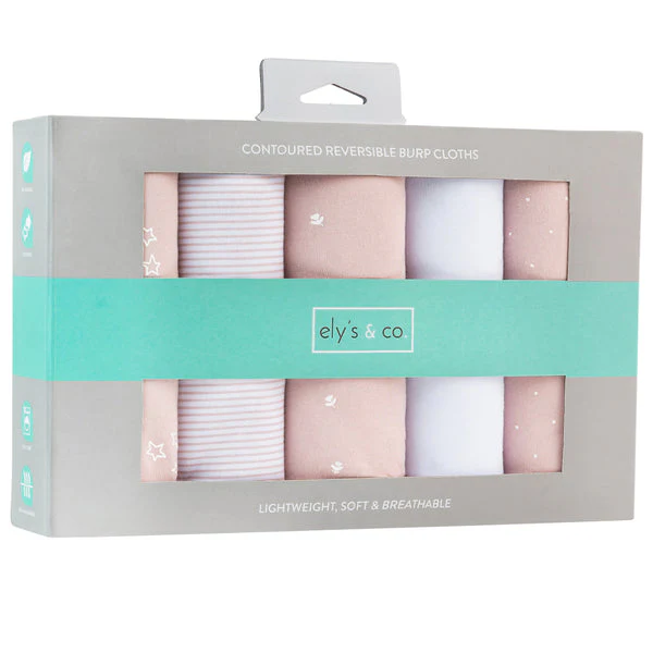 Ely's & Co. Contoured Jersey Cotton Burp Cloths - 5 Pack - Image 9