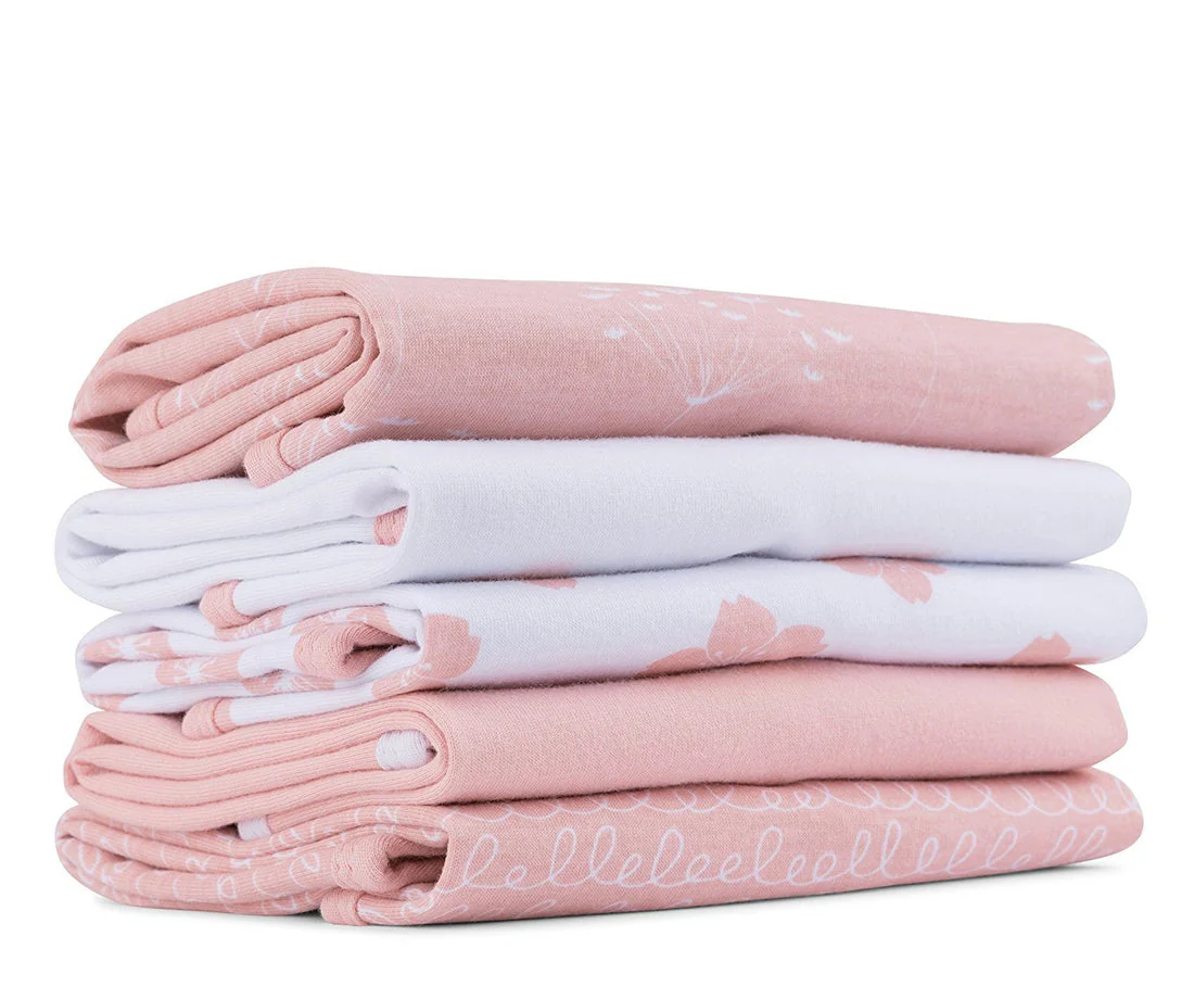 Ely's & Co. Waterproof Reversible Jersey Cotton Burp Cloths / Cloth Diapers - 5 Pack - Image 15