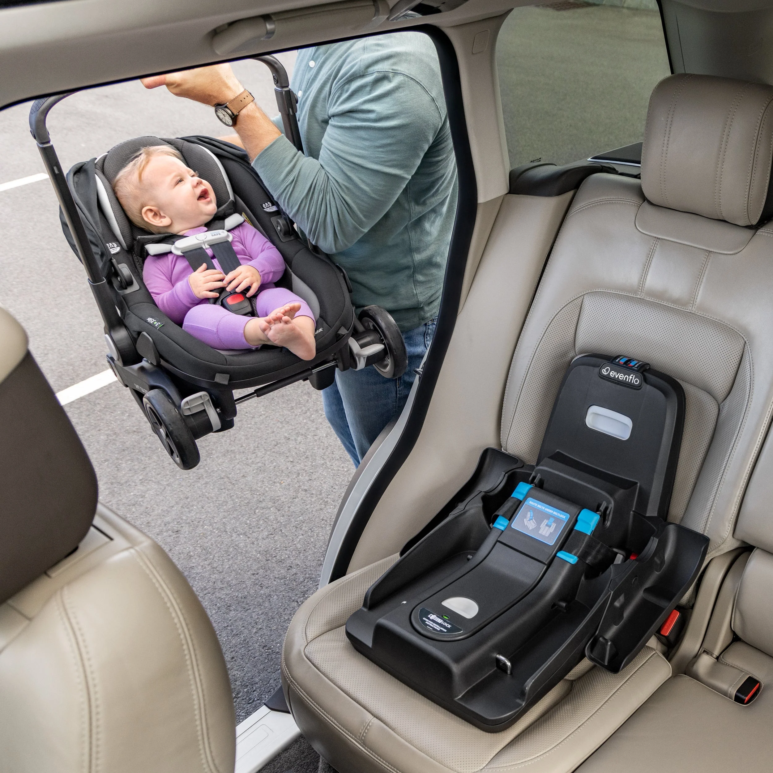 Evenflo Shyft DualRide Infant Car Seat and Stroller Combo with Carryall Storage - Image 15