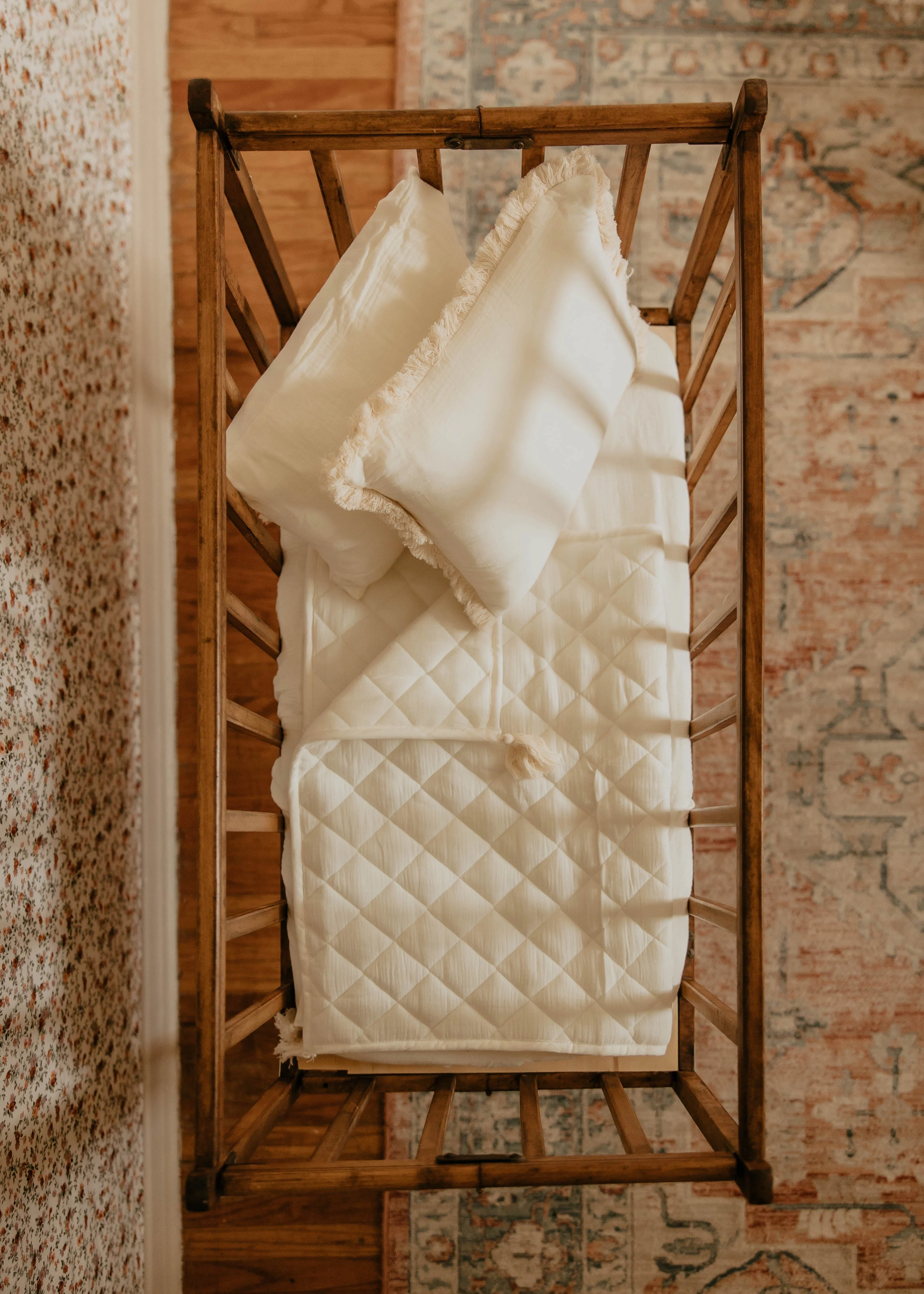 Mini Manilla Muslin 3 Piece Portable Crib Set - Image 3