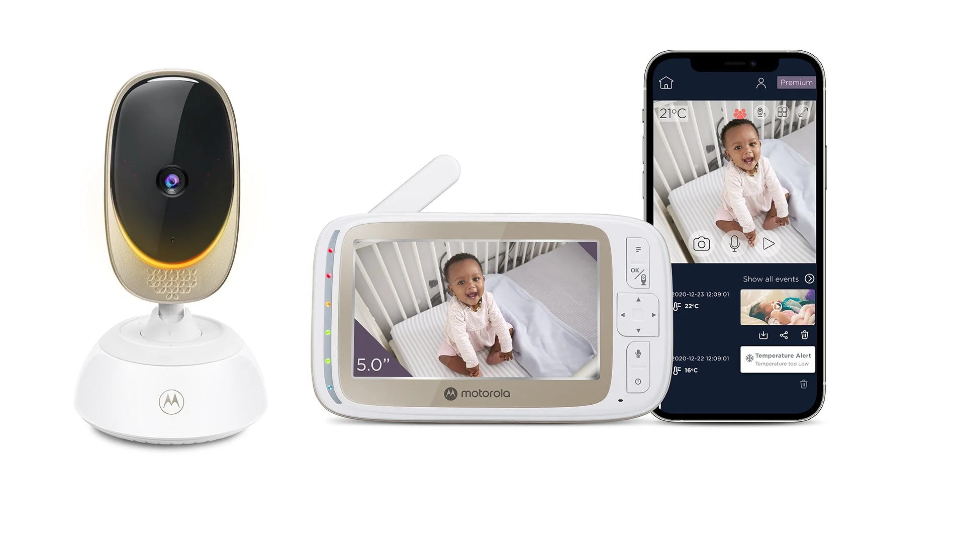 Motorola Nursery VM85 Connect 5.0” Wi-Fi Video Baby Monitor with Mood Light - Image 2